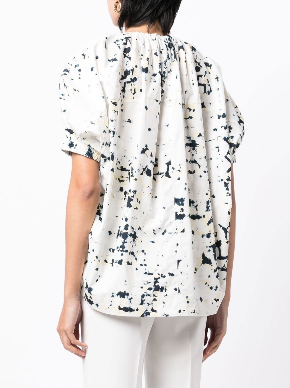 Kaleidoscope puff-sleeve blouse - 4
