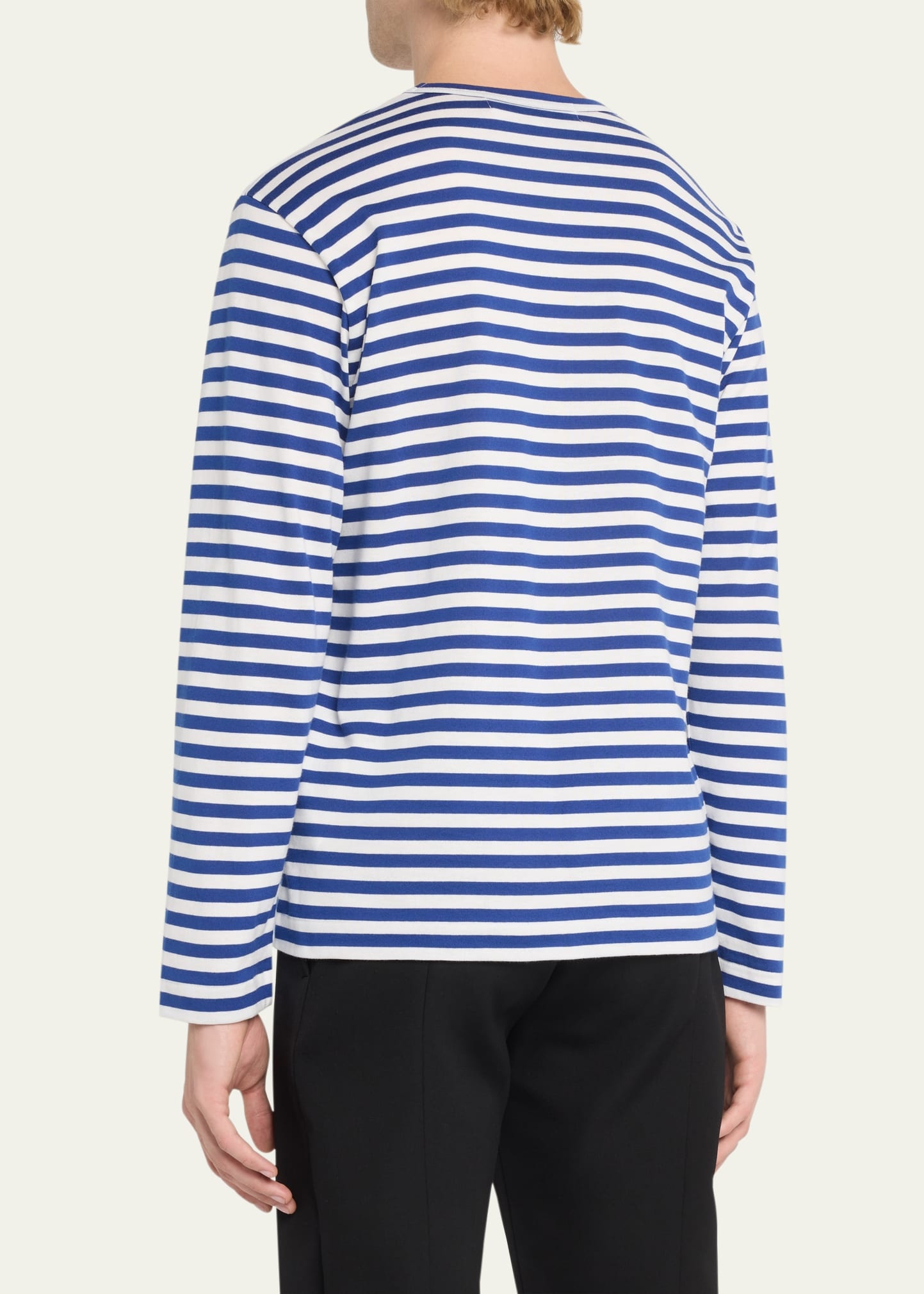 Men's Striped T-Shirt with Small Heart - 3