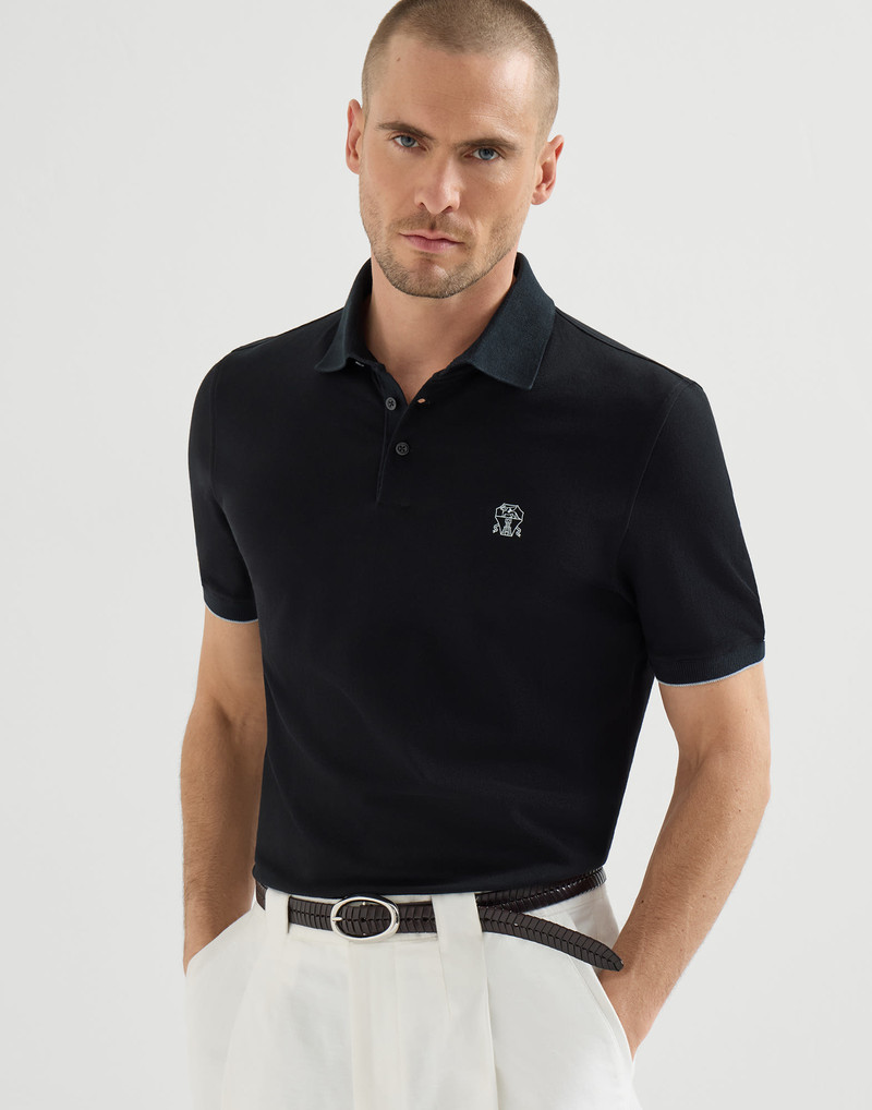 Cotton piqué polo shirt with logo 5