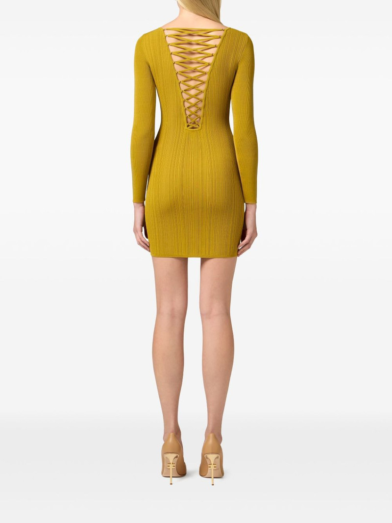 crossover lace-detail mini dress 3
