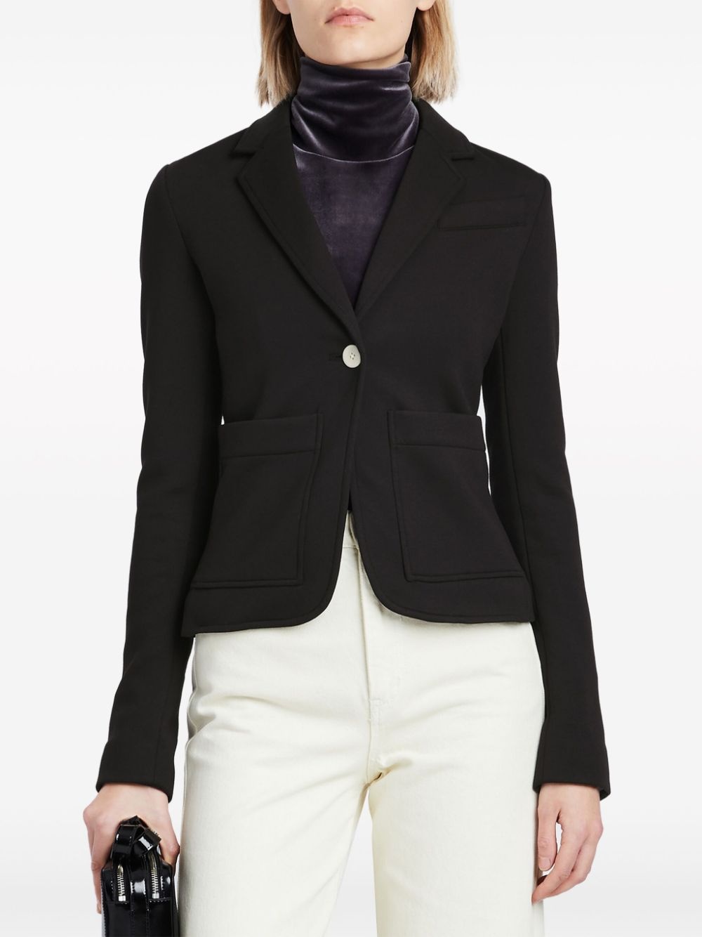 single-breasted jersey blazer - 5