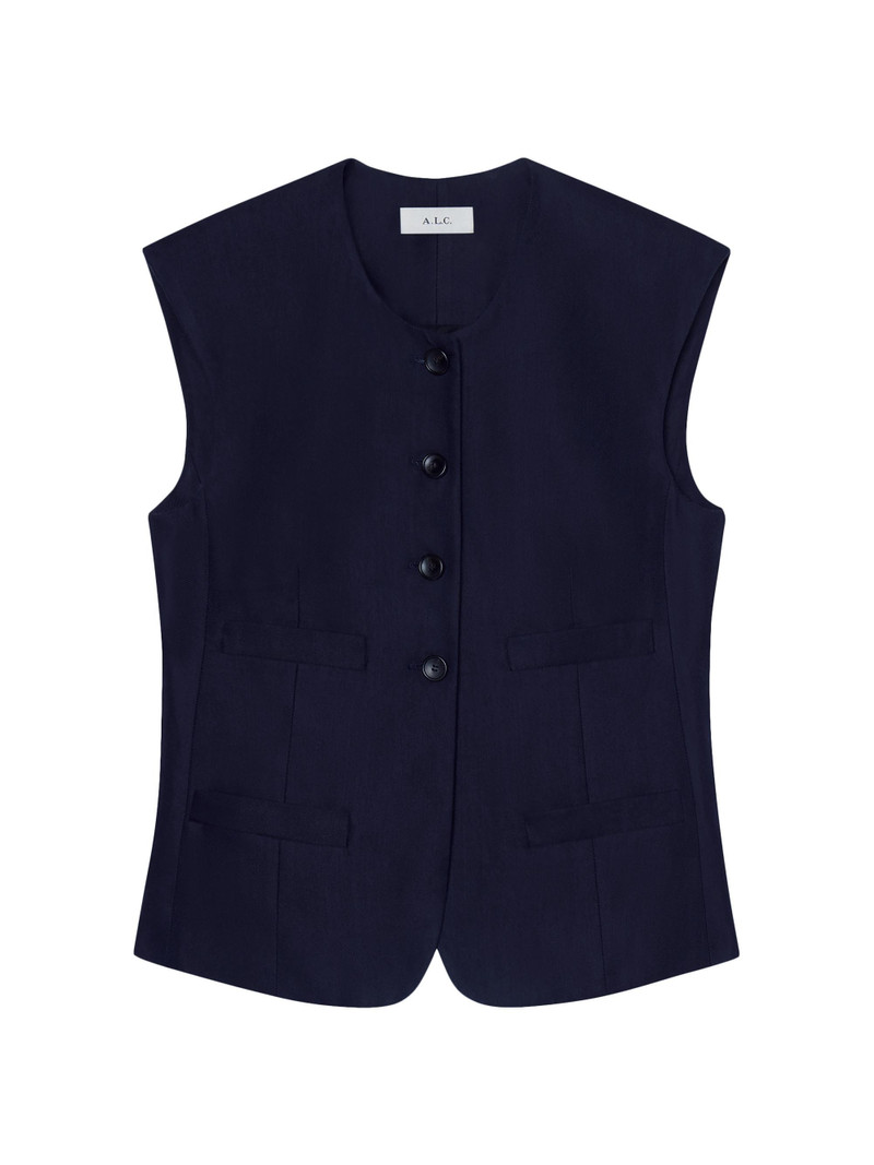 Women's Georgie Boxy Vest - Evening Blue 1