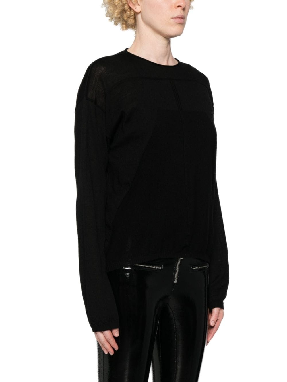 seam-detail wool jumper - 3
