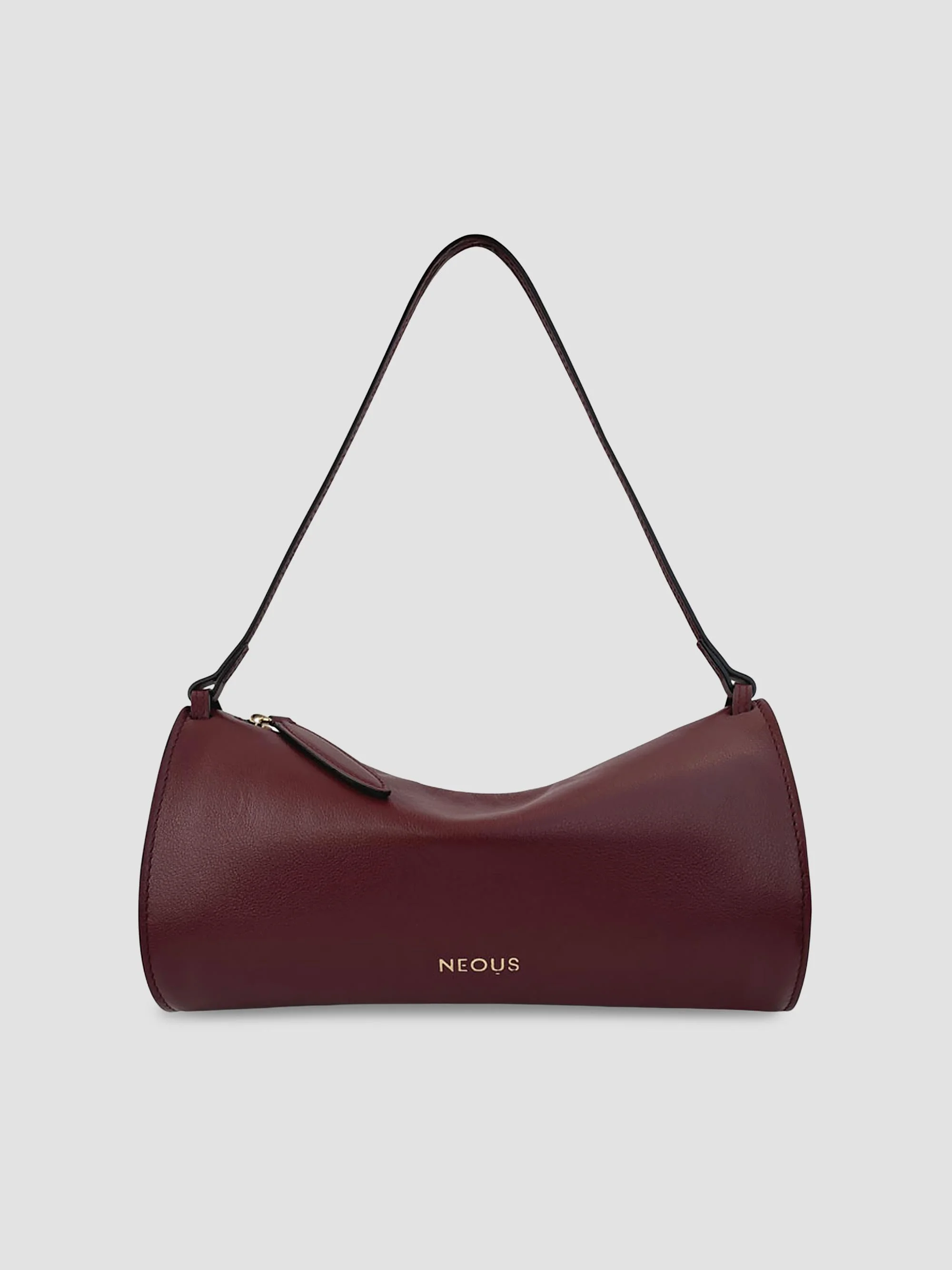 Women's Gemini Leather Shoulder Bag - Burgundy - 1
