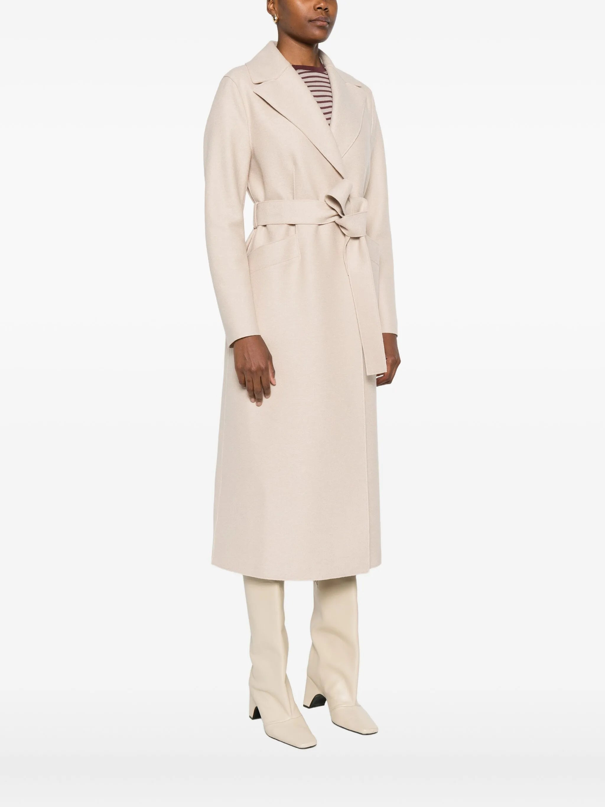 Harris Wharf London Belted Notched-lapels Coat - 4