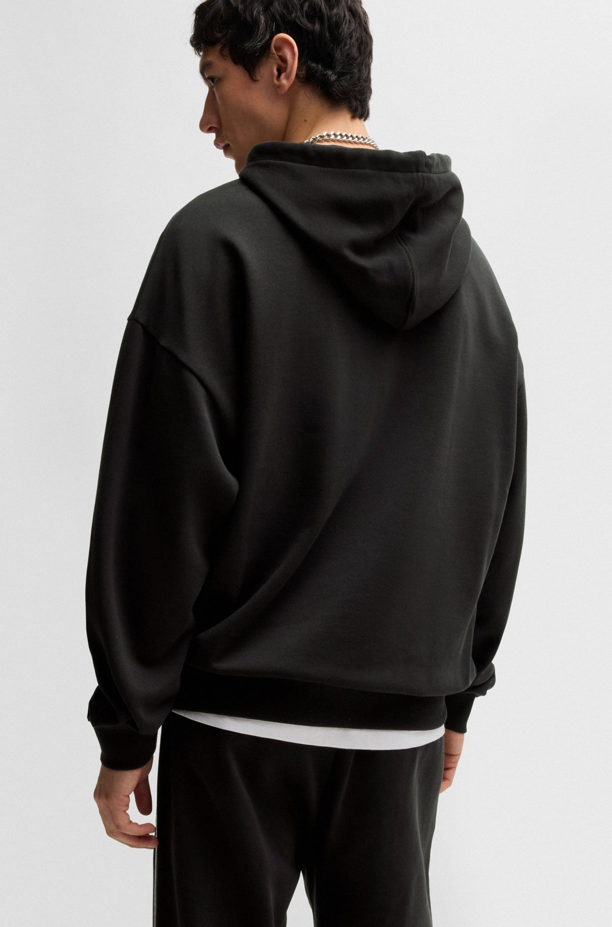 COTTON-TERRY HOODIE WITH CHAIN-STITCH LOGO - 5