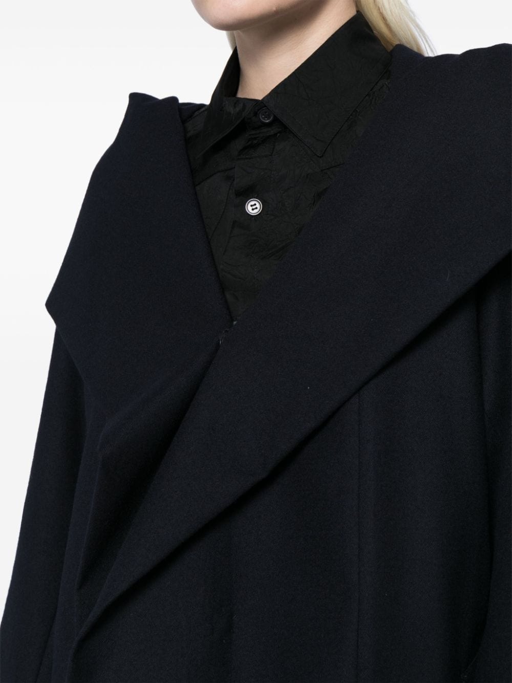 shawl-lapels hooded jacket - 5