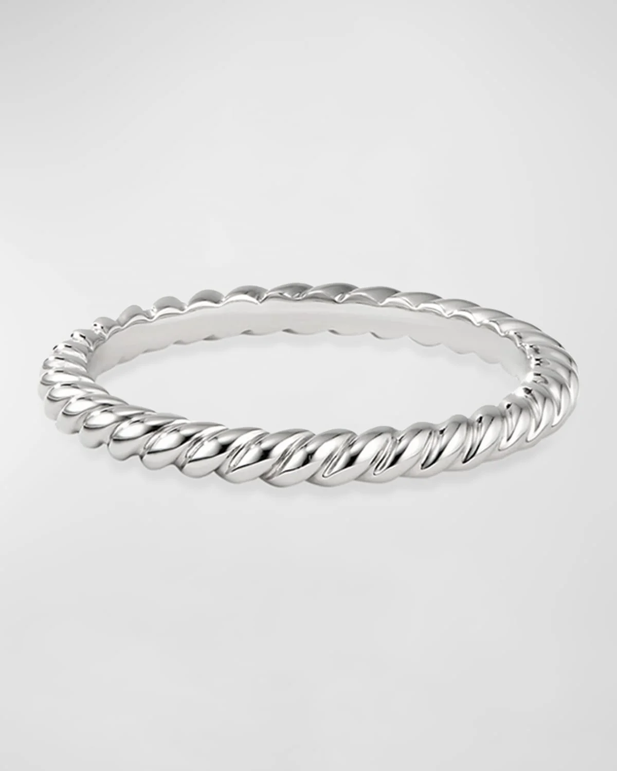 DY Cable Band Ring in Platinum, 2mm - 1