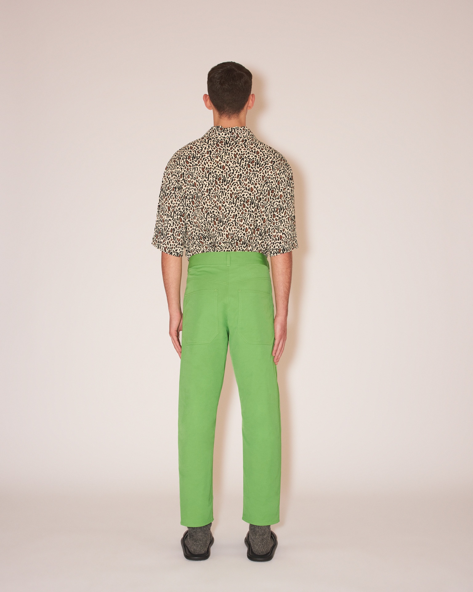 JASPER - Cropped straight-leg jeans - Green - 4