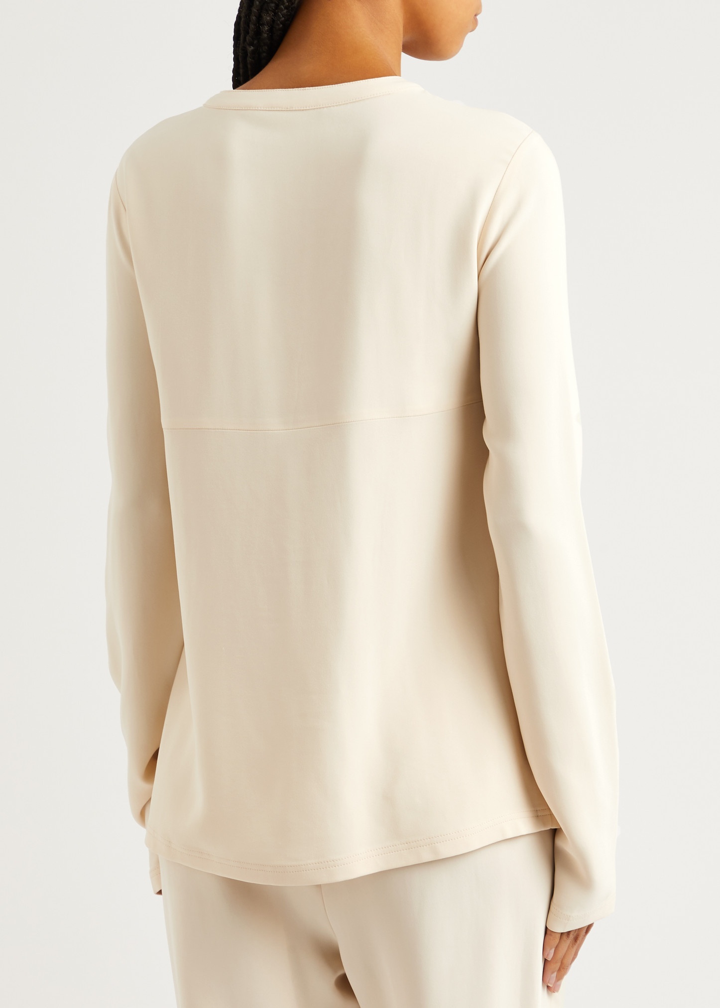 Arlesa half-zip stretch-crepe top - 3