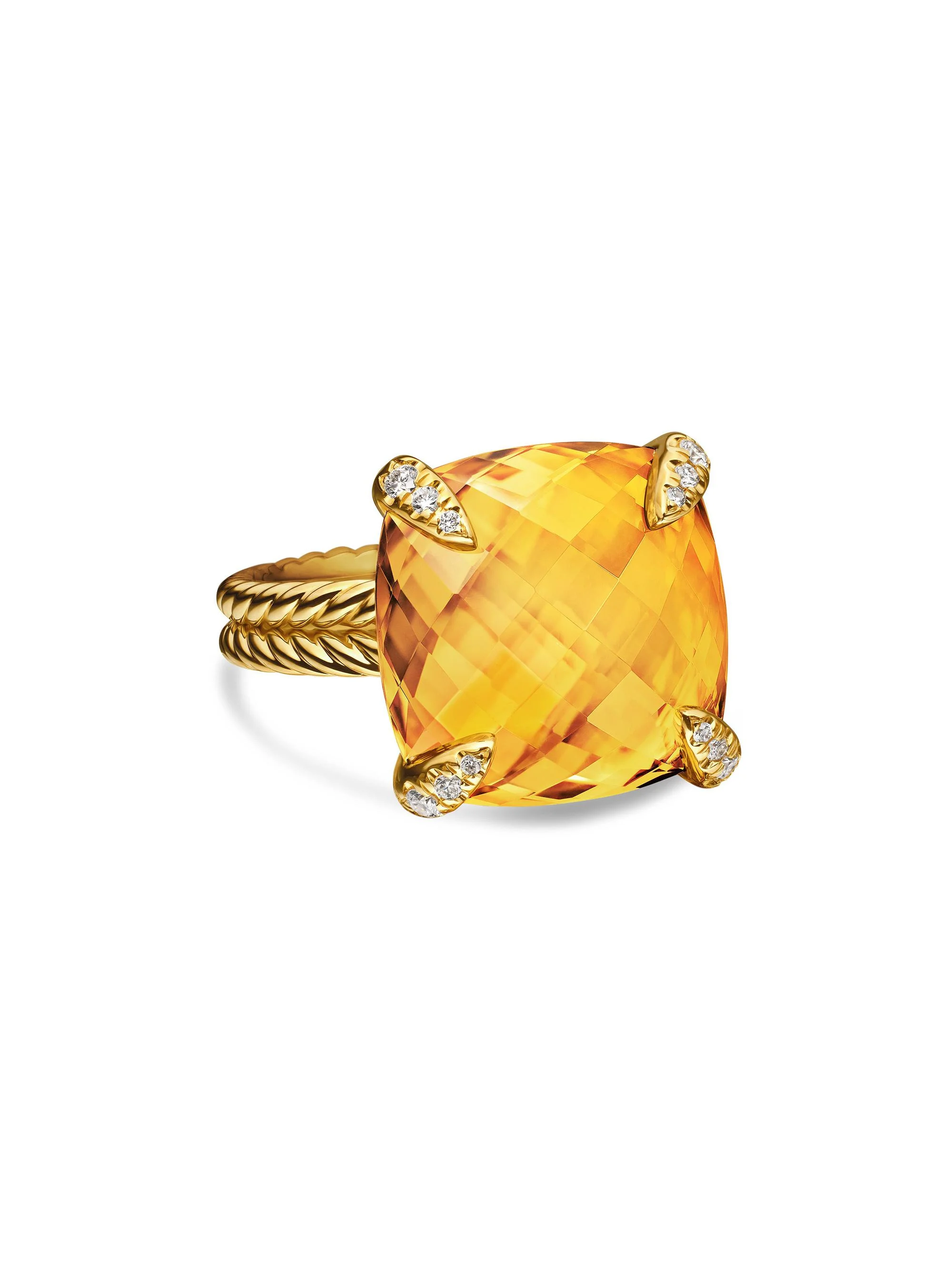 Women's Chatelaine Ring in 18K Yellow Gold - Citrine - 1