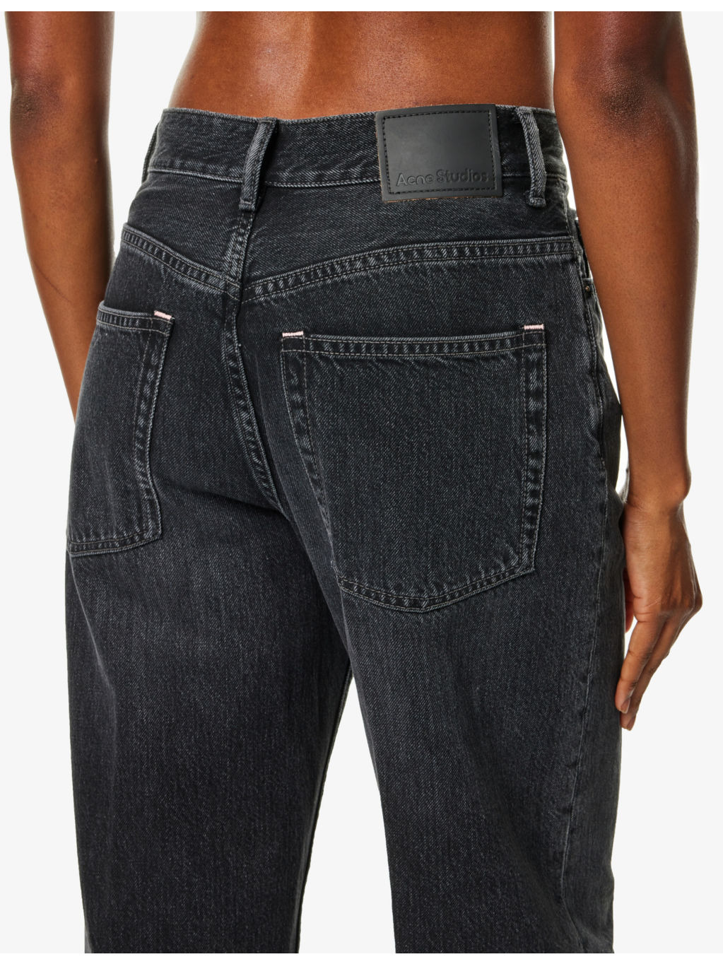 55 faded-wash wide-leg mid-rise denim jeans - 5