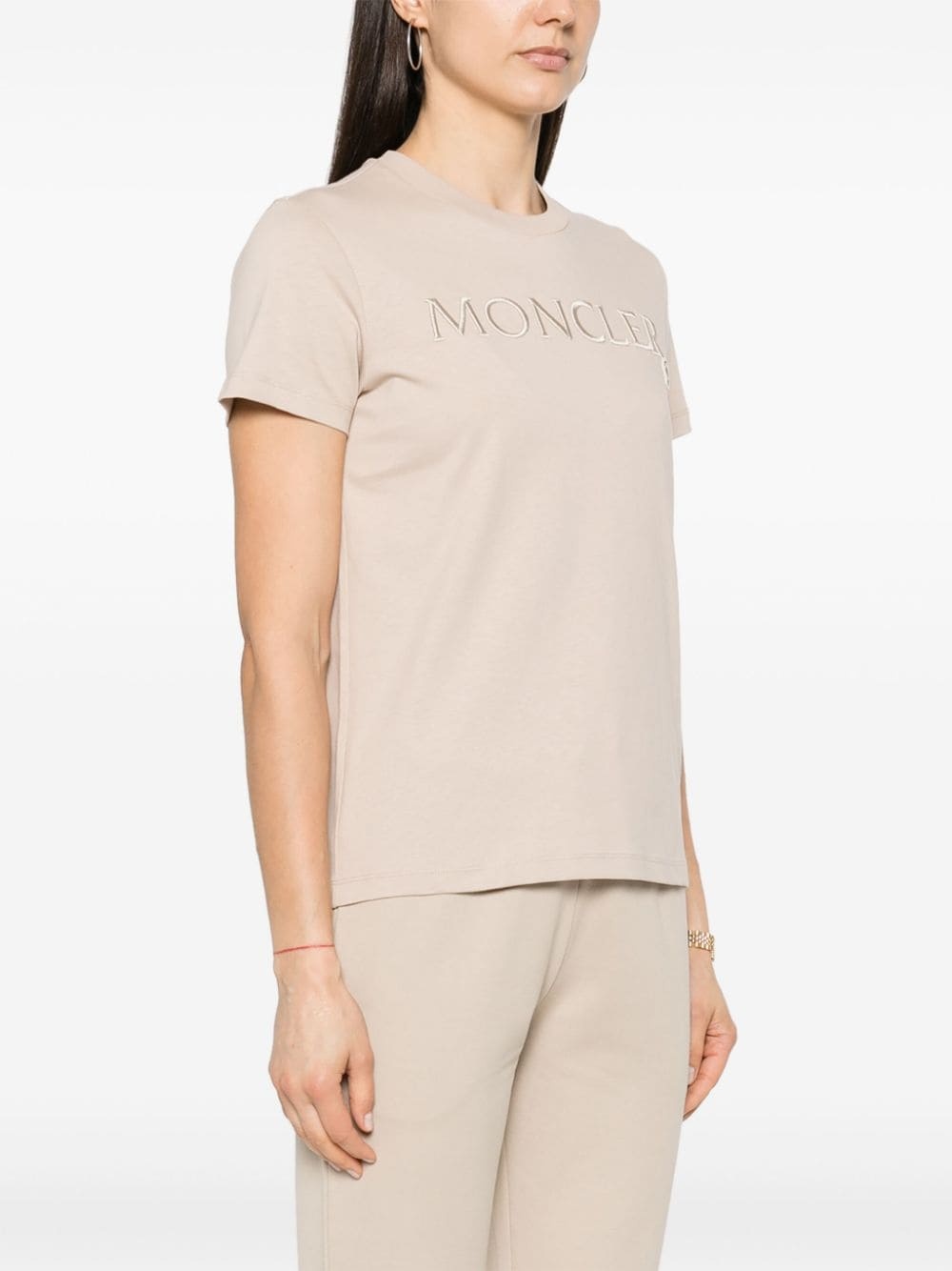 logo-embroidered cotton T-shirt - 3