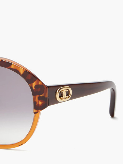 CELINE Round tortoiseshell-effect acetate sunglasses outlook