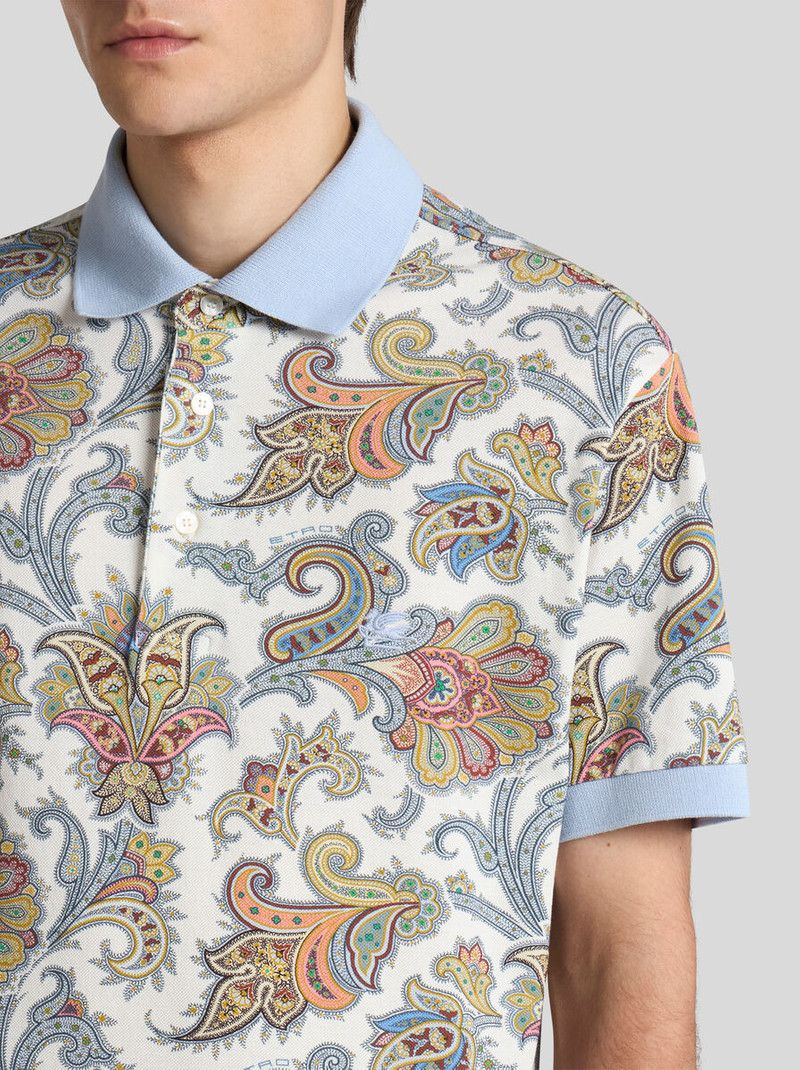 Etro FLORAL PAISLEY COTTON POLO SHIRT outlook
