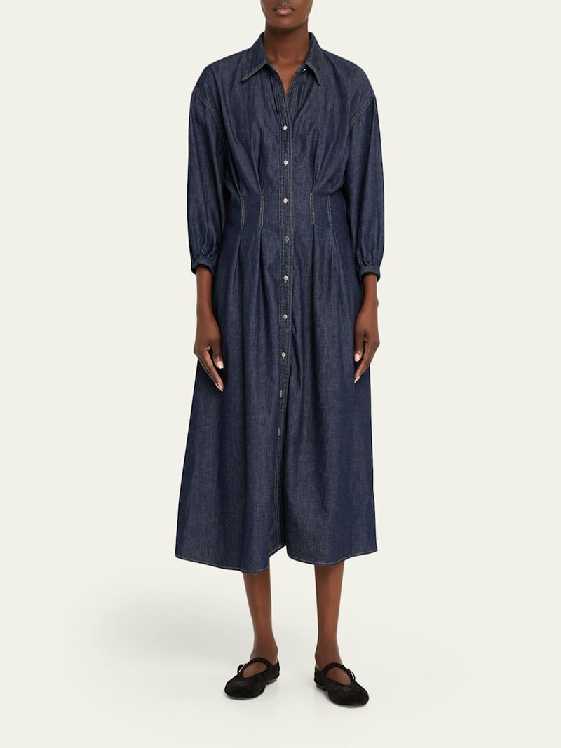 TWP Mason Dress in Denim Shirting outlook