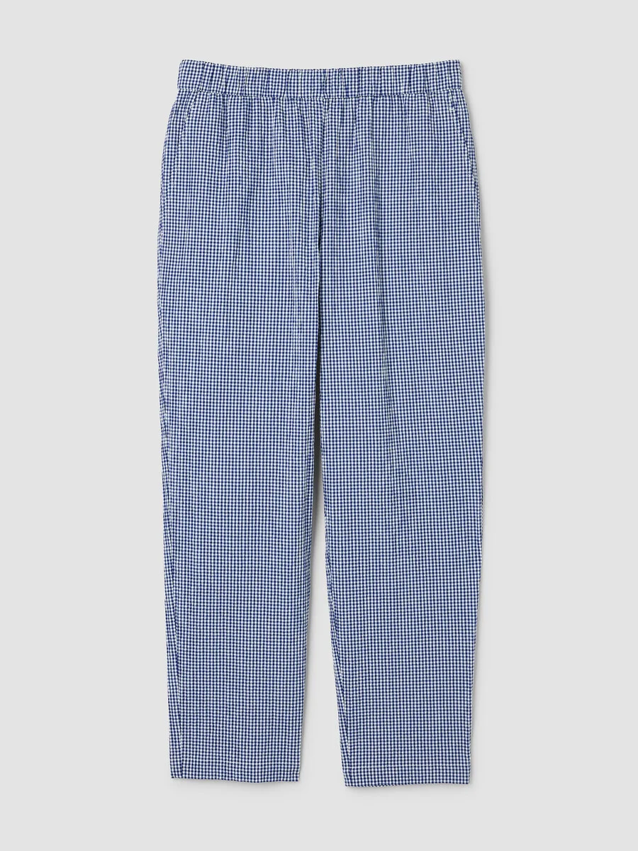 Organic Cotton Pucker Check Tapered Pant - 1