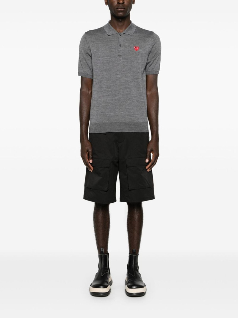 heart-patch wool polo shirt 3