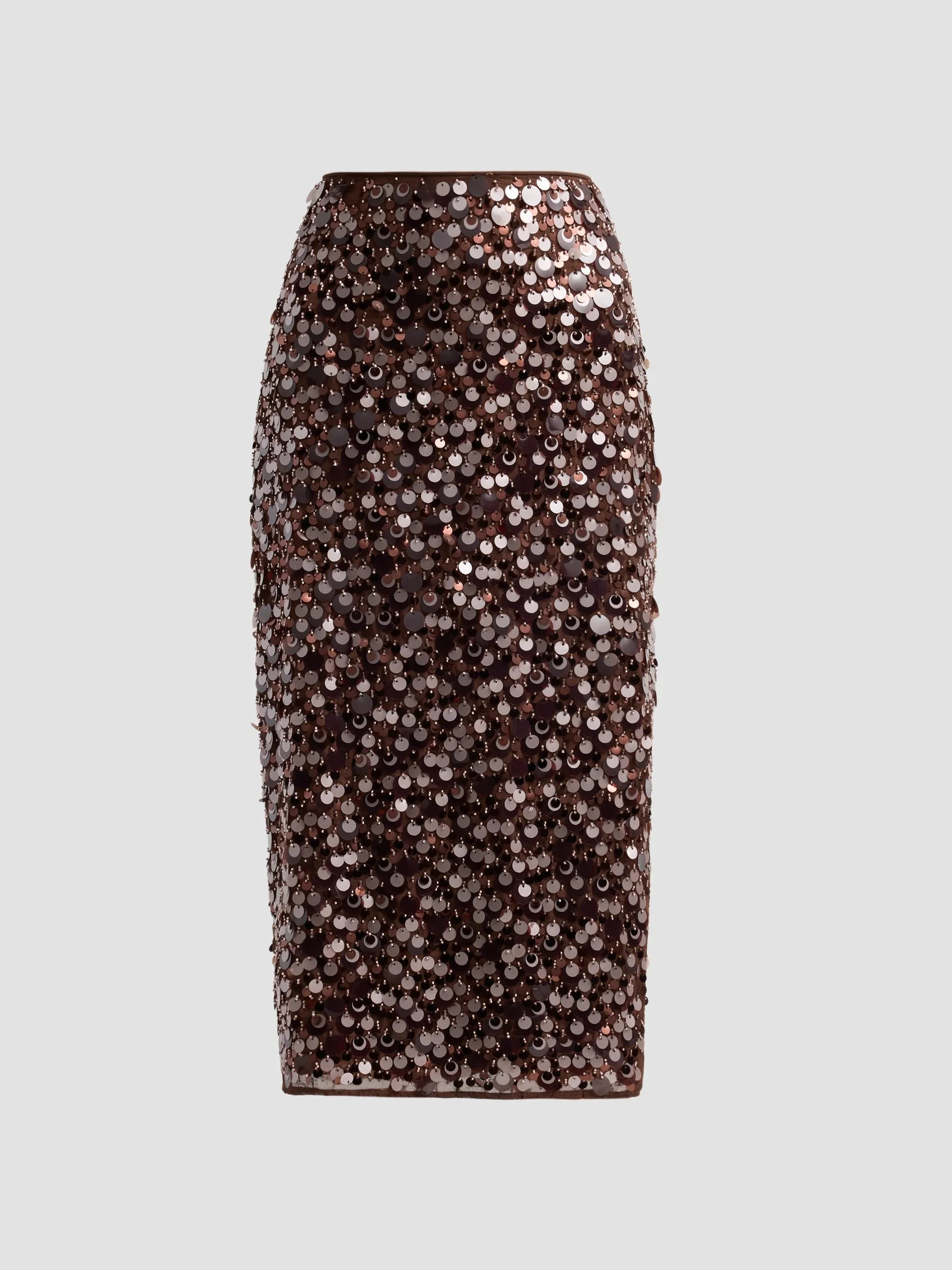 Women's Roxanne Paillette Midi Skirt - Brown - 1