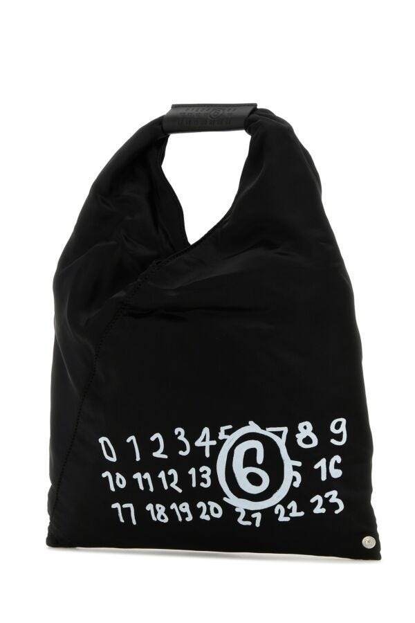 MM6 Maison Margiela Black rayon small Japanese handbag