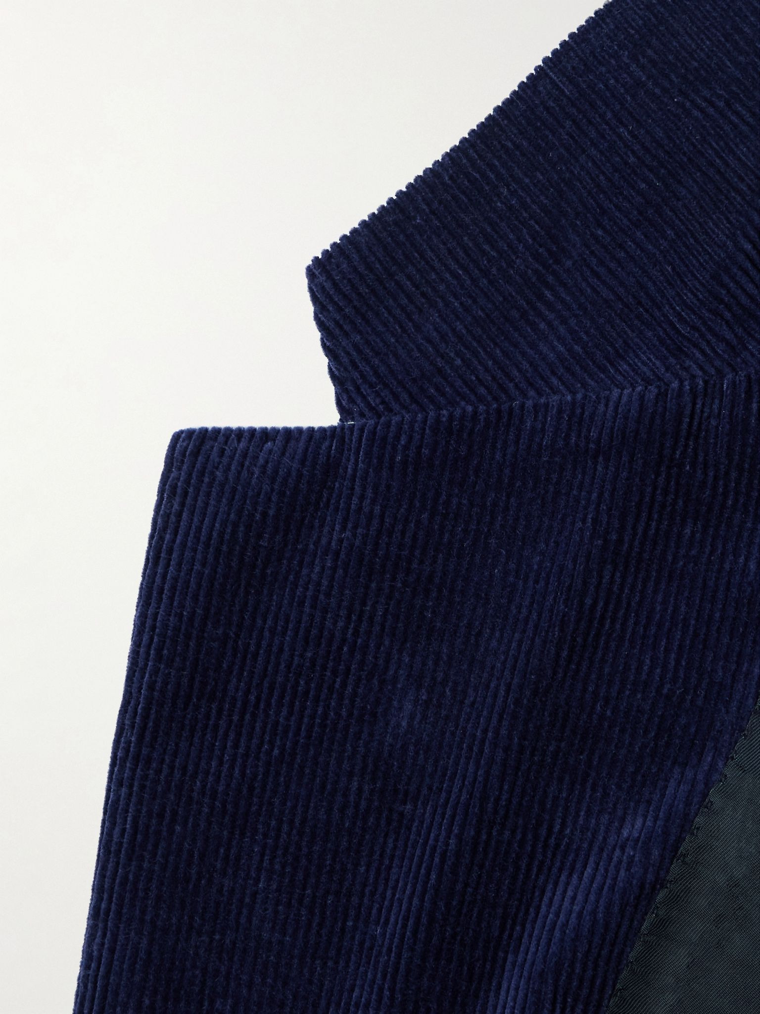 Cotton-Blend Corduroy Suit Jacket Navy - 5