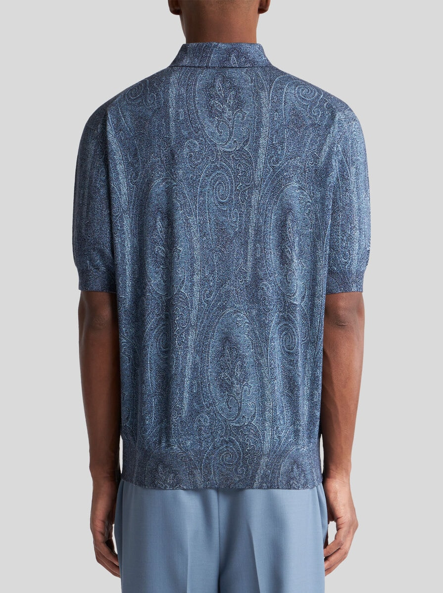 KNIT POLO-SHIRT WITH PAISLEY PRINT - 5