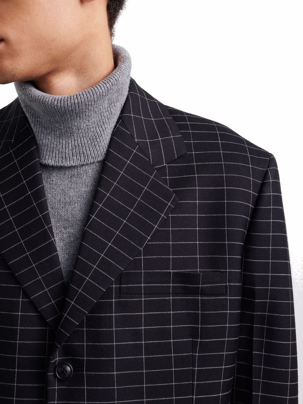 check-pattern single-breasted blazer - 5