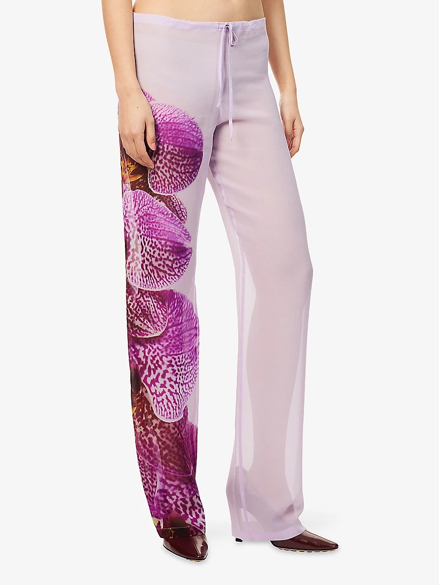 Puvis Straight-Leg Sheer Silk Trousers - 3