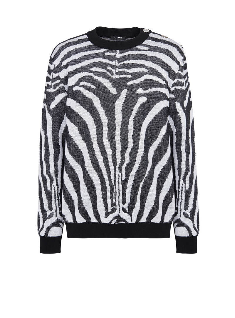 Zebra print linen jumper 1