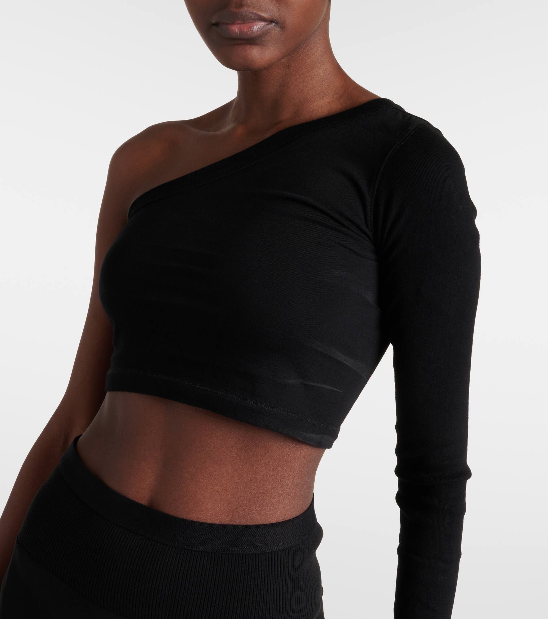 Ziggy one-shoulder cotton crop top - 4