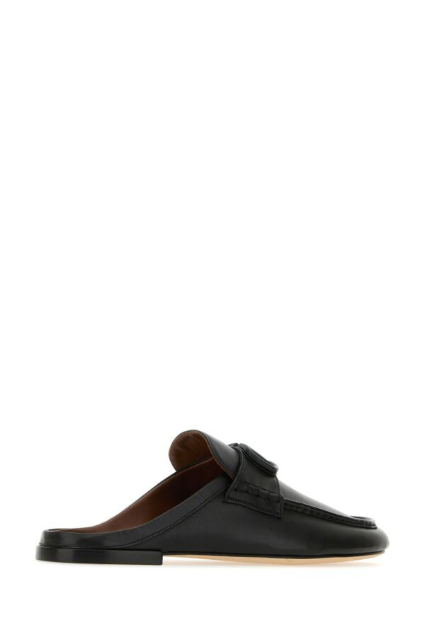 Valentino Garavani Men Black Leather Slippers - 3