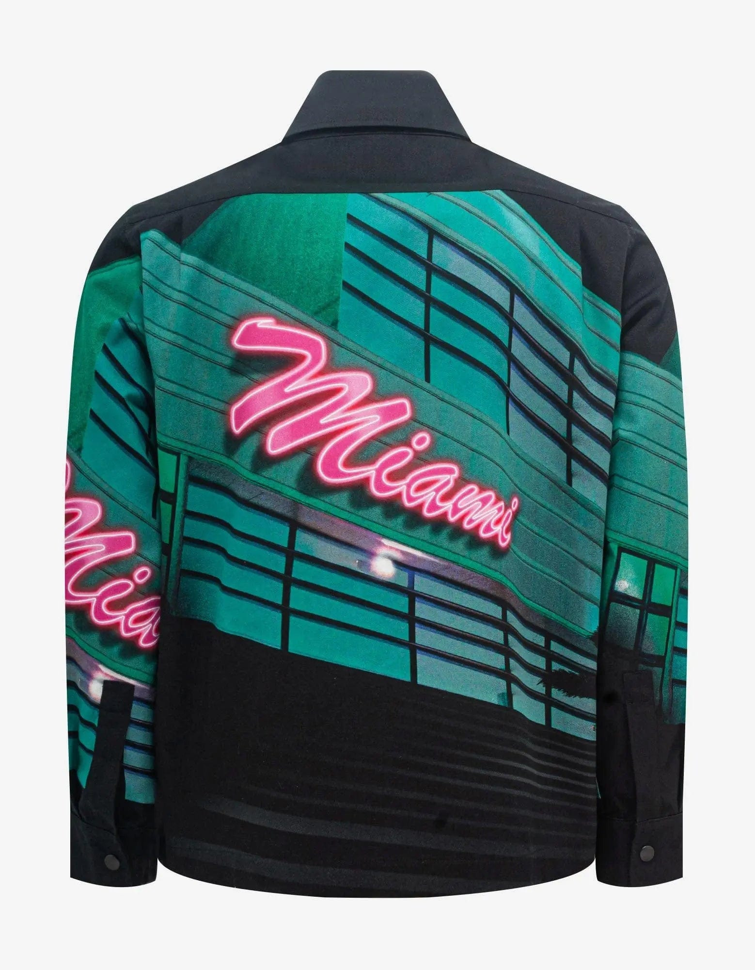 Palm Angels Black Miami Print Workwear Shirt - 2