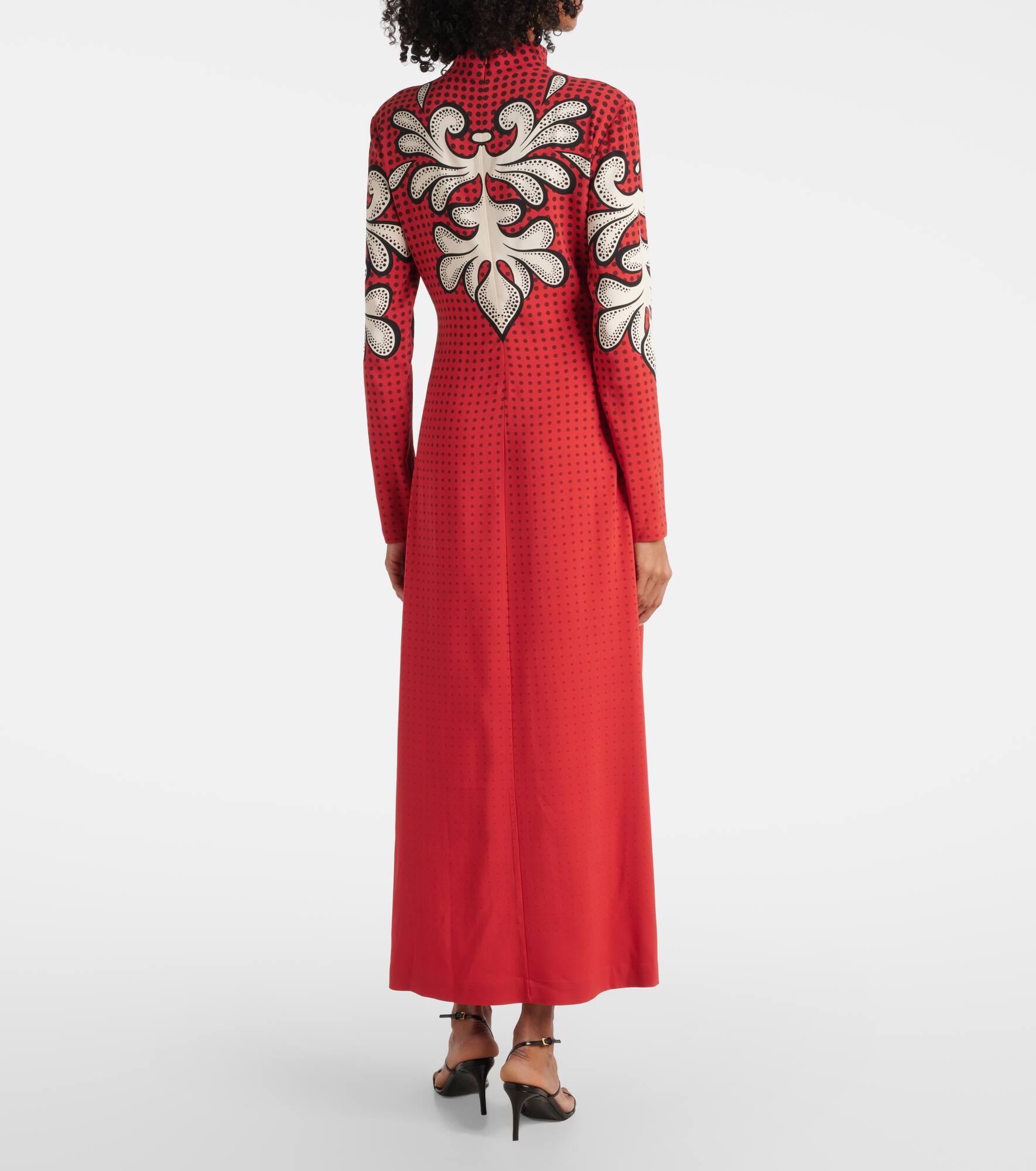 Halle printed satin midi dress - 3