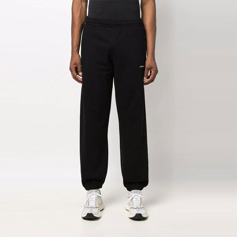 Off-White Men's Off-White FW21 Arrow Pattern Sports Pants/Trousers/Joggers Black OMCH029F21FLE0031084 outlook