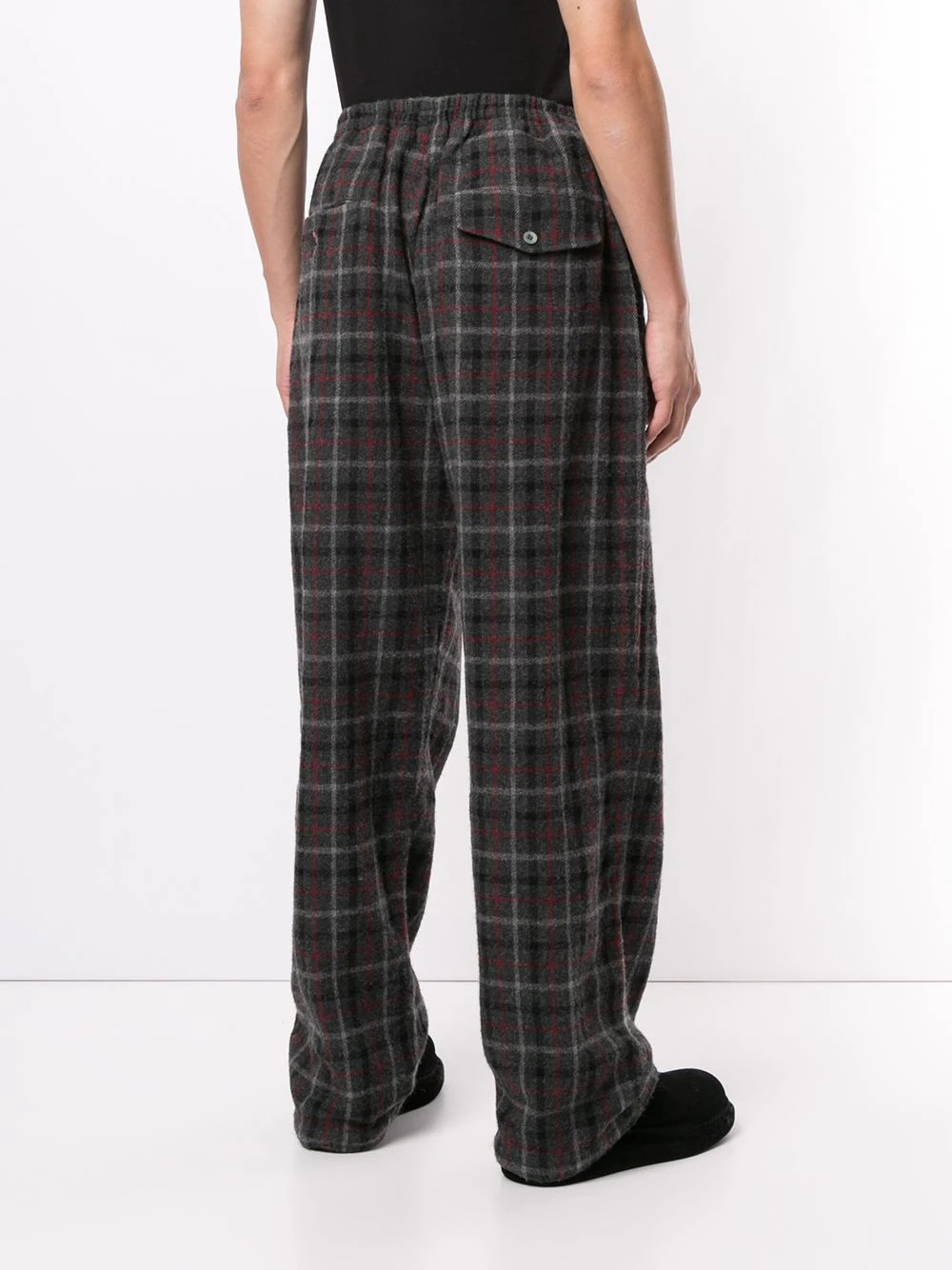 plaid wide-leg trousers - 4