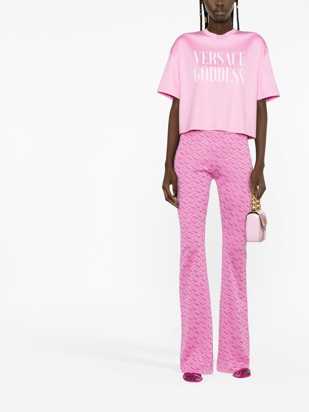 La Greca jacquard flared trousers - 2