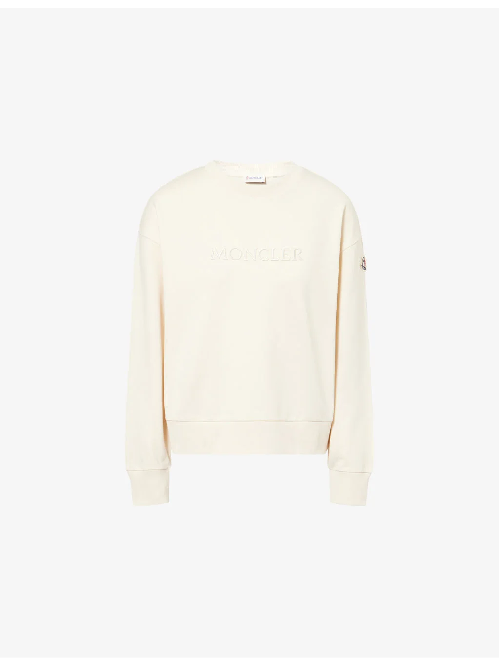 Brand-Embroidery Round-Neck Cotton-Jersey Sweatshirt - 1