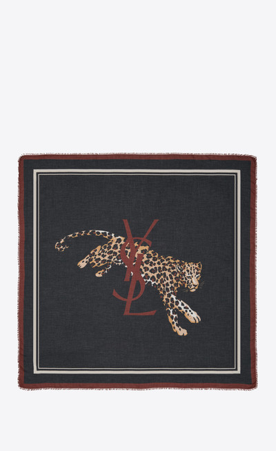 SAINT LAURENT square scarf in modal and cashmere outlook