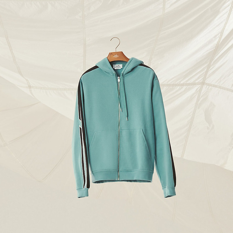 "Run H" zipped hooded sweater 4