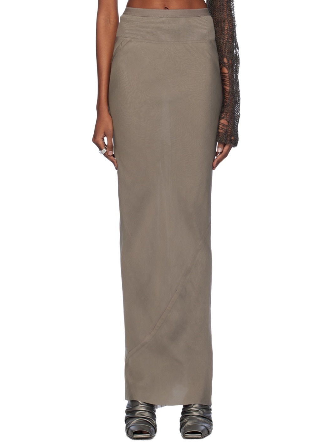 Gray Long Coda Maxi Skirt - 1