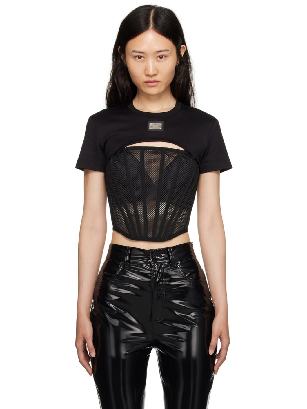 Black Cutout T-Shirt - 1