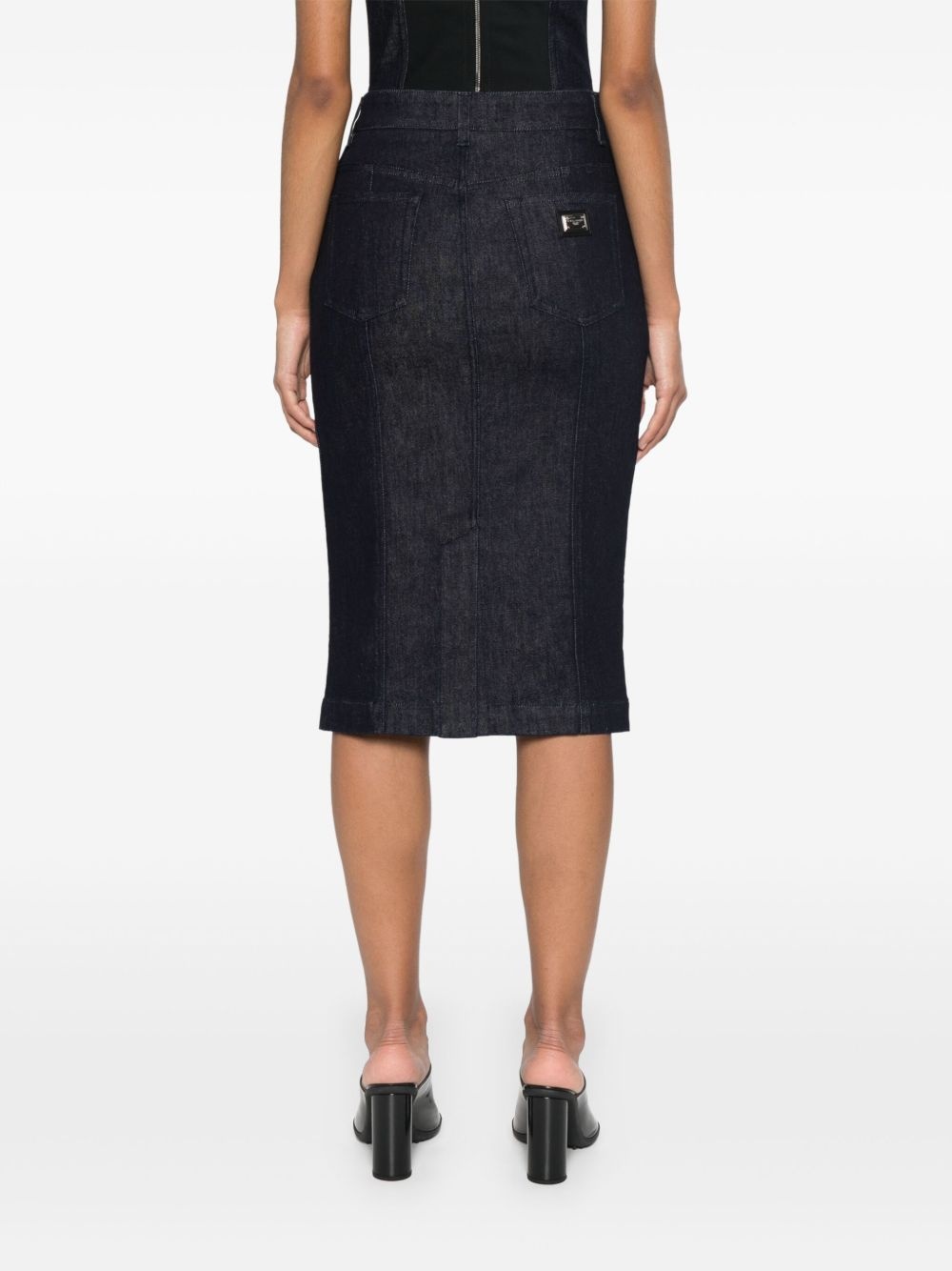 denim midi skirt - 4