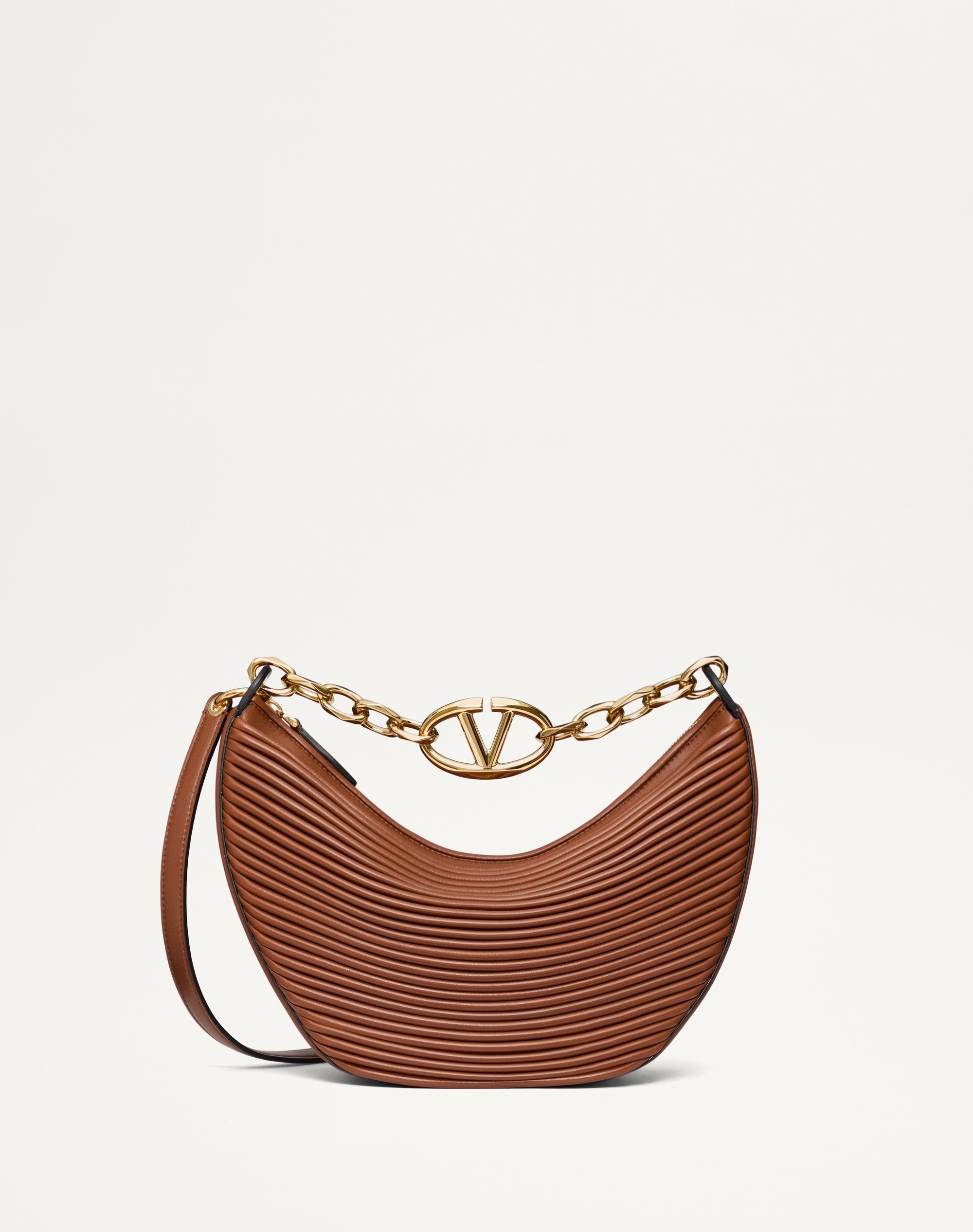 SMALL VLOGO MOON HOBO BAG IN NAPPA LEATHER WITH CHAIN - 1