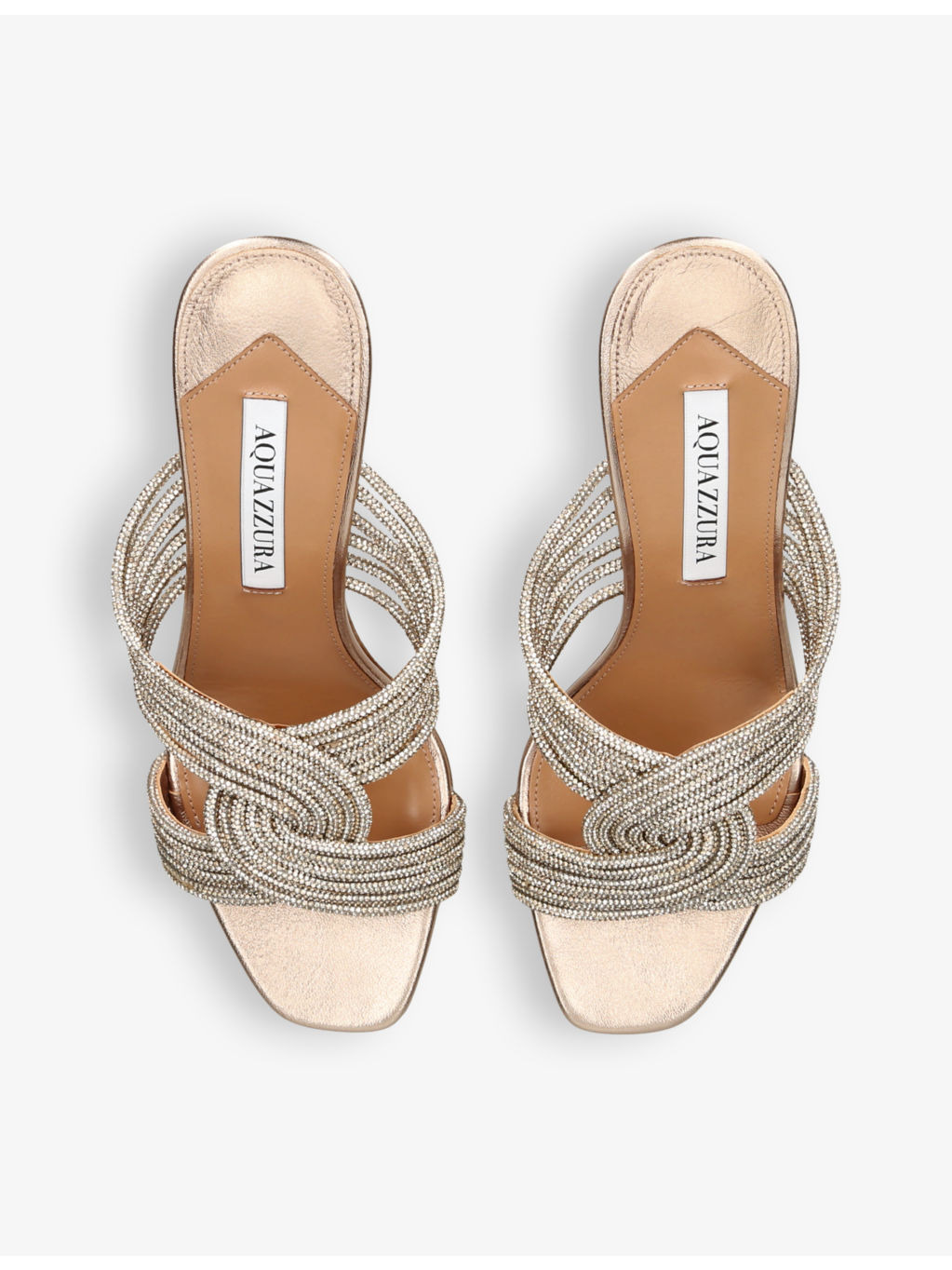 Gatsby 75 crystal-embellished satin heeled mules - 2