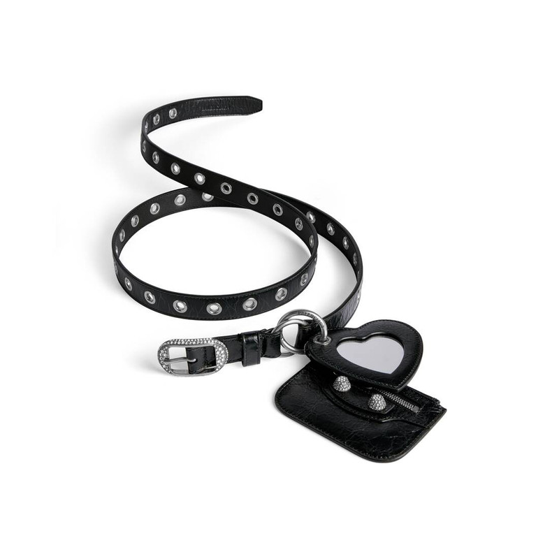 Women's Le Cagole Charms Belt With Rhinestones  in Black 3