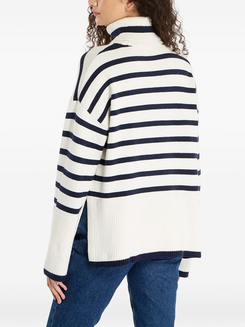 stripe-pattern roll-neck sweater 3
