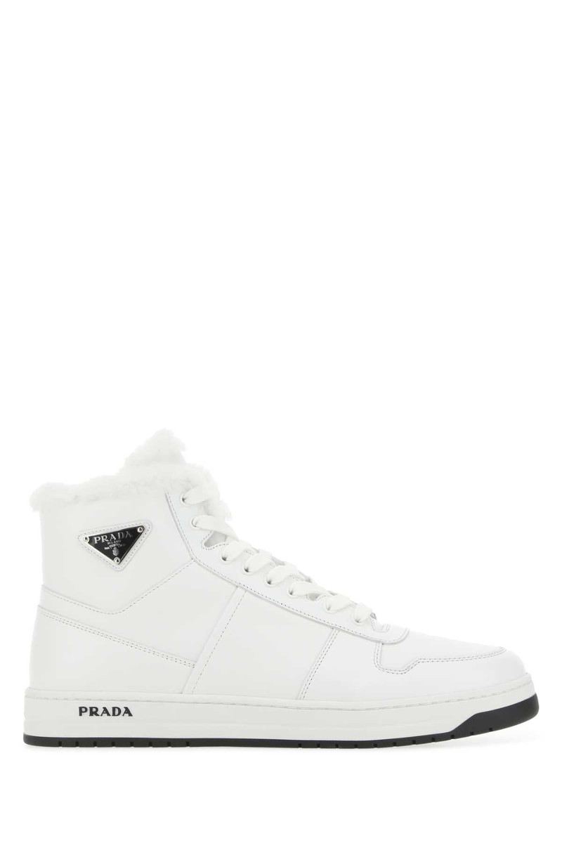 Prada Men White Leather Sneakers - 1