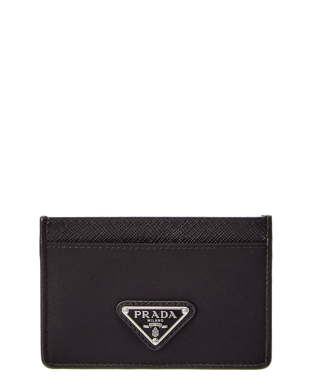 Prada Logo Canvas & Saffiano Leather Card Case - 1