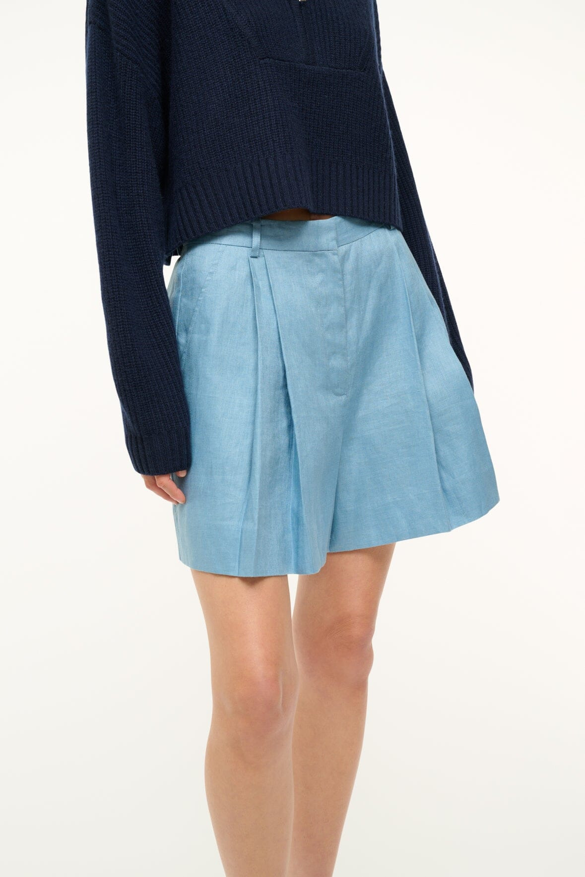 STAUD CRUZ LINEN SHORT SLATE BLUE - 3