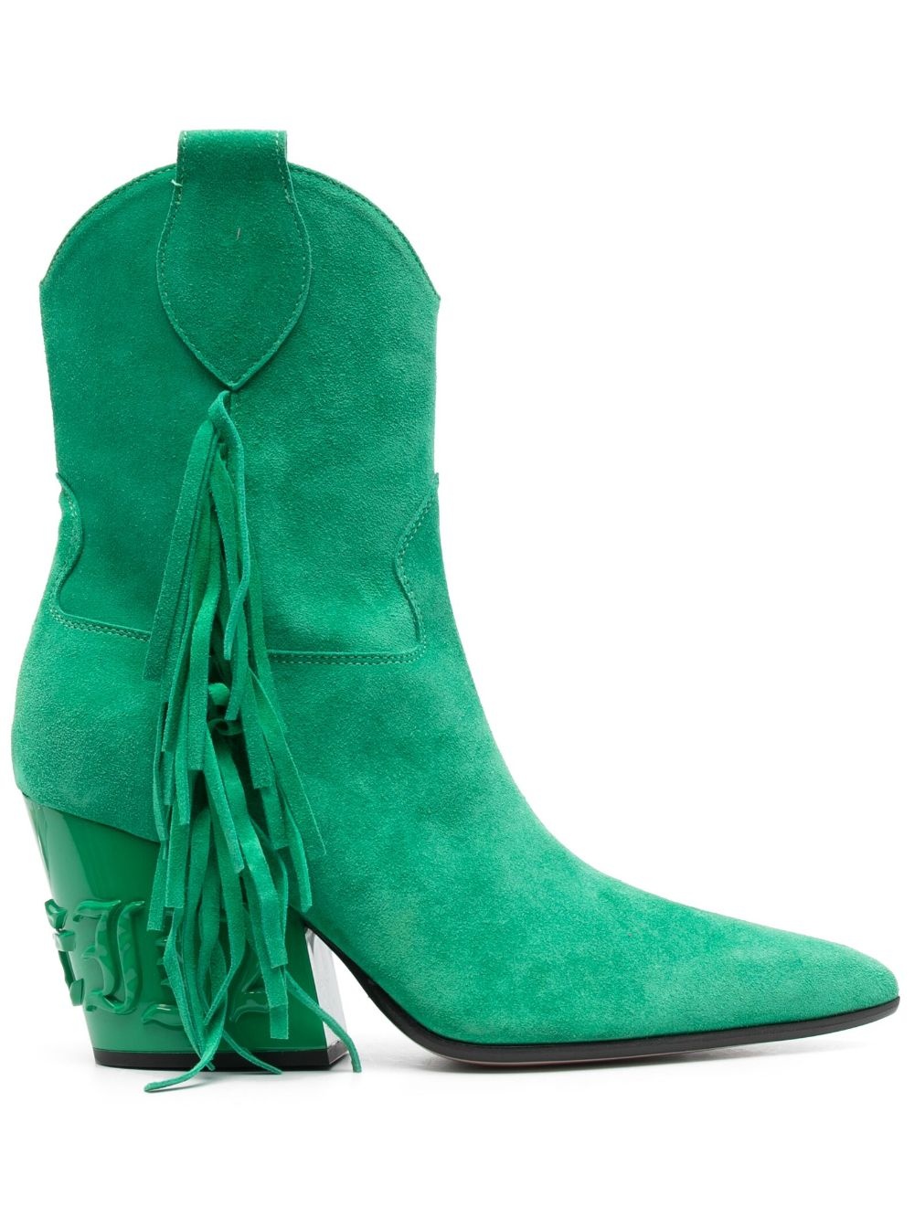 75mm fringe-detailed suede boots - 1